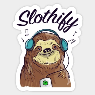 Sloth listens to music Sticker